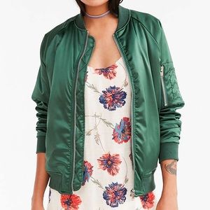 UNIF Satin emerald green bomber Jacket XS
