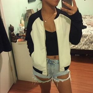 Black and white bomber jacket
