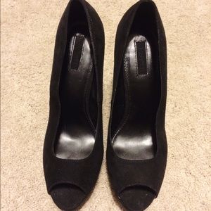 Tall Black Velvet Heels