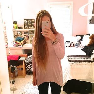 Oversized blush sweater