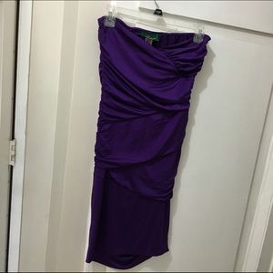 Strapless silk dress