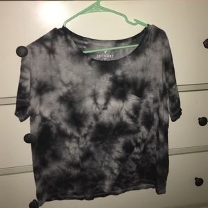 AEO sky high grey tie dye pocket tee