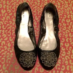 Tahari "Valerie" Leather Ballet Flats