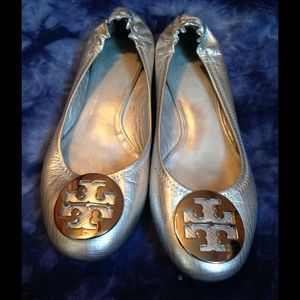 Silver Tory Burch flats