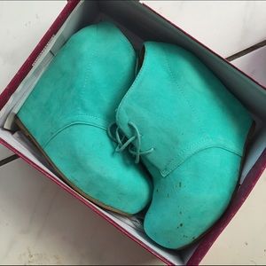 Teal boot wedges