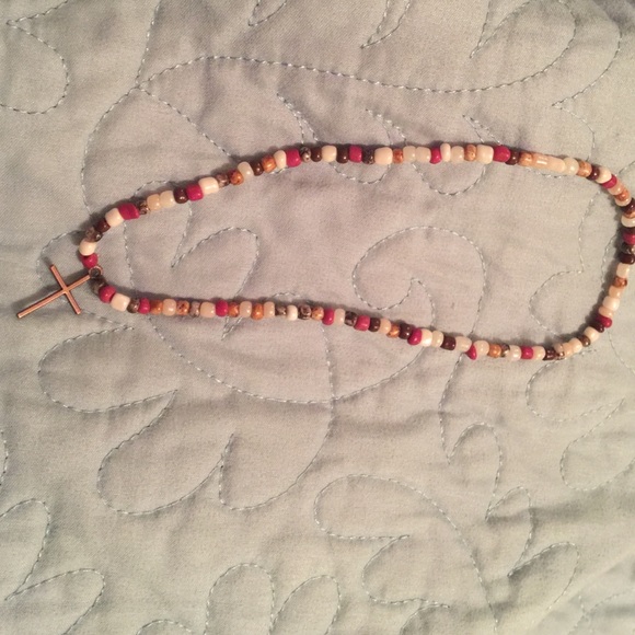 Handmade Beaded Cross Choker