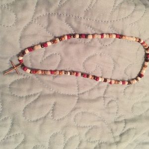 Handmade Beaded Cross Choker