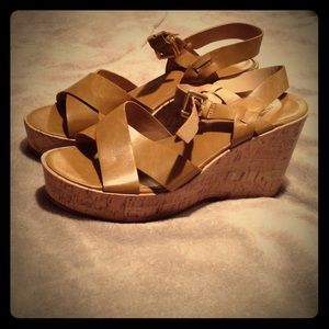 Tan Cork Wedges