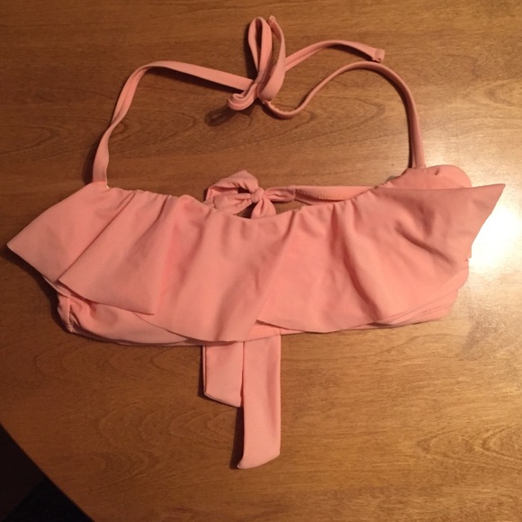 Peach Bandeau Bikini Top