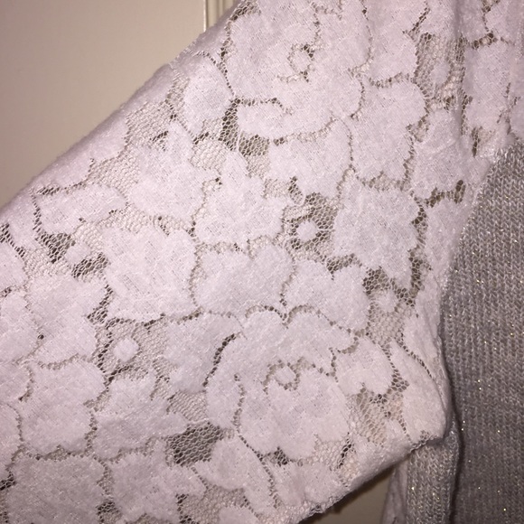 Abercrombie & Fitch Creme Lace Back Sweater - Picture 3 of 4
