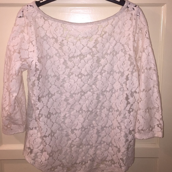 Abercrombie & Fitch Creme Lace Back Sweater - Picture 4 of 4
