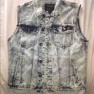 Acid Wash Denim Vest