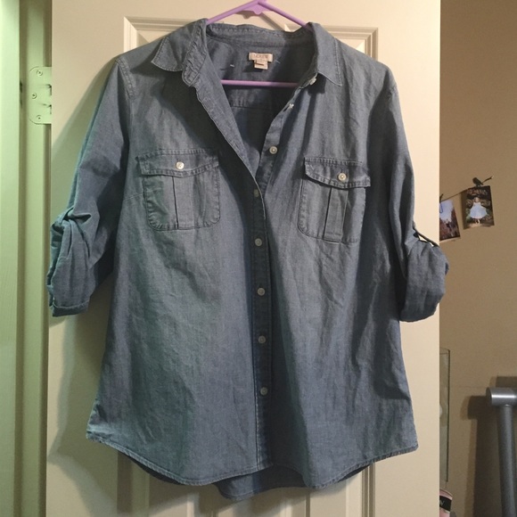 JCrew Chambray Button Up!! LARGE
