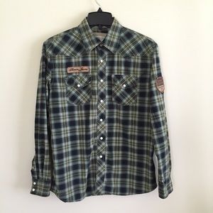 ♻️donated♻️ Green plaid shirt - Men