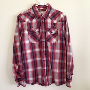 ♻️donated♻️ Red plaid shirt - men