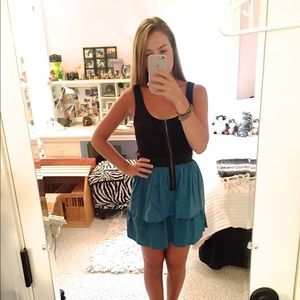 Teal and black dress