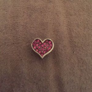 Pink rhinestone heart charm