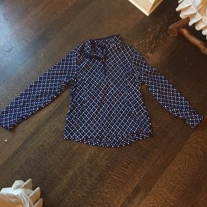 LANDS' END polka dot fleece pullover