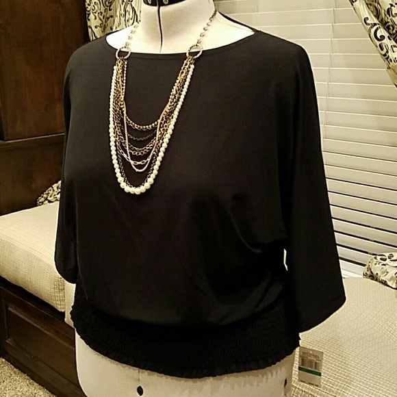 Michael Kors Large kimono sleeve black shirt NEW