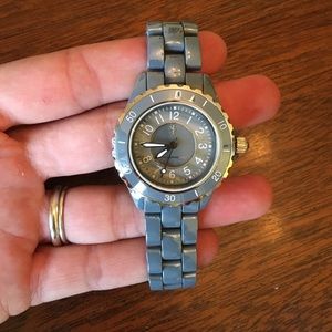 Issac Mizrahi ceramic back watch