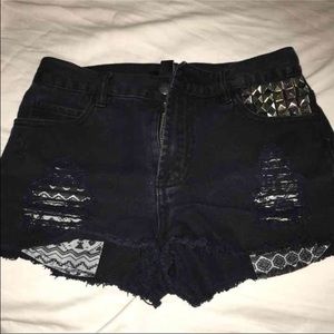 Black high waisted shorts