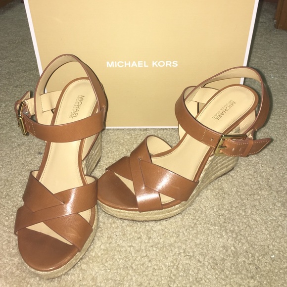 Brown Leather Wedges