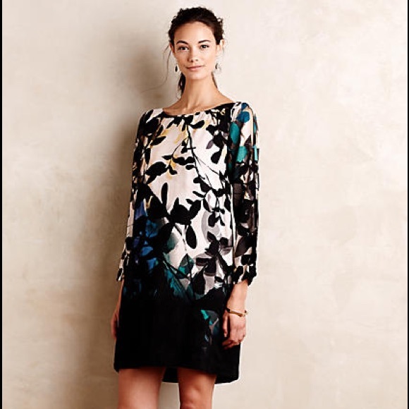 Anthropologie Shaded Garden Shift Dress S