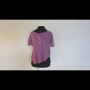 free people purplish magenta tee