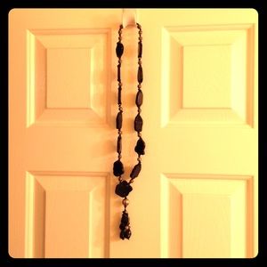 long black stone necklace