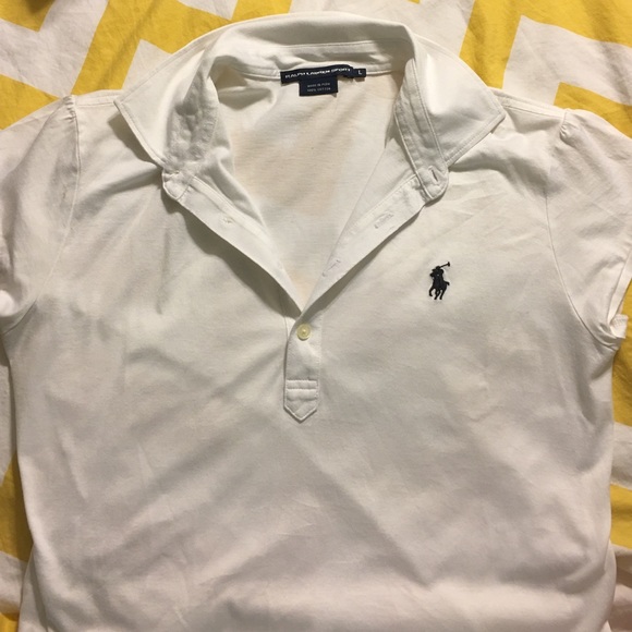 Large white collared Polo Ralph Lauren shirt