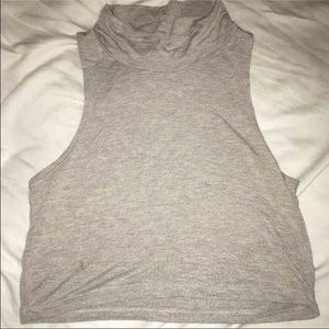 ❌SOLD ON Ⓜ️ercari Light grey turtleneck crop top