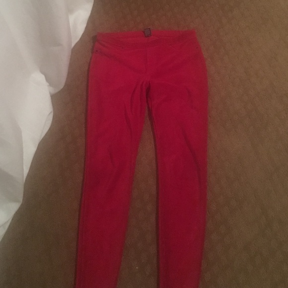Red "Hue" pants/ corduroy leggings