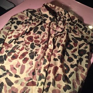 Small Sheer Kohls Button Up with Shoulder Studs