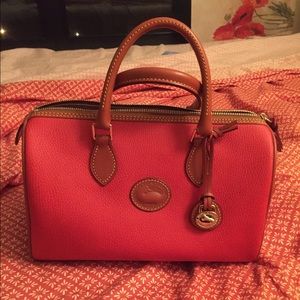 tomato-red AWL satchel! like new!
