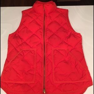 J. Crew Puffer Vest, red orange, small