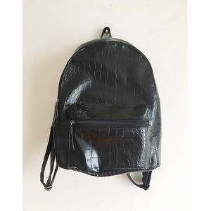 crocodile print backpack