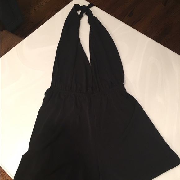 Brandy Melville Esme Halter Romper, black, small