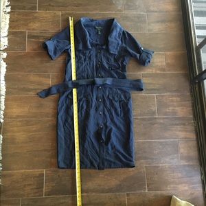 Silk/linen belted shirt dress, Lauren Ralph Lauren