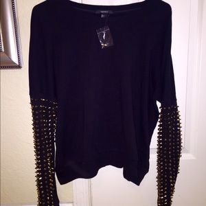 Forever 21 Black Sweater/Sweatshirt with spikes!