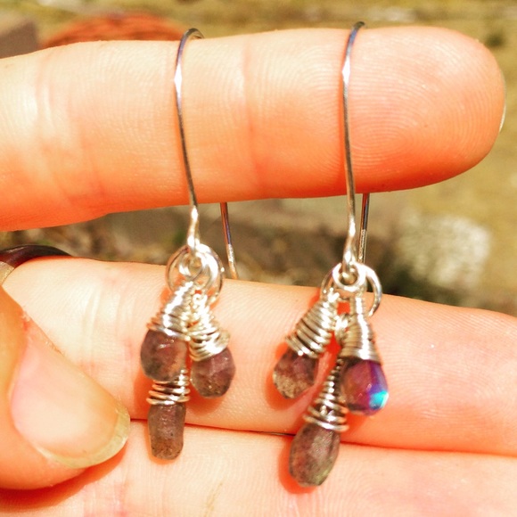 Labradorite and Argentium Silver earrings