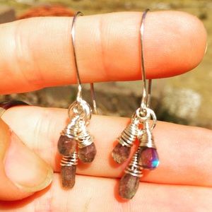 Labradorite and Argentium Silver earrings