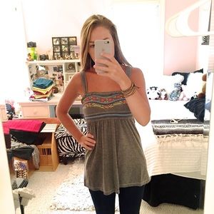 Boho grey top