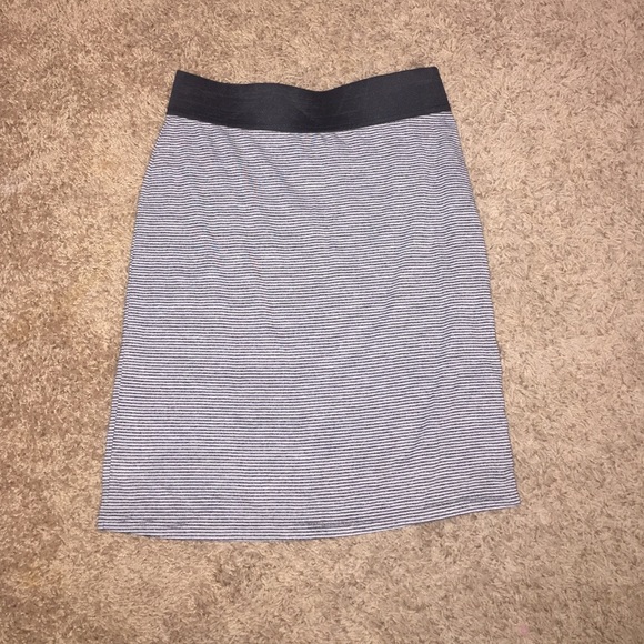 Striped black and white pencil skirt