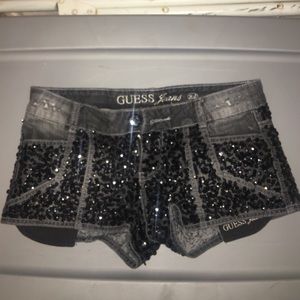 Guess black denim with sequence.