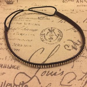 Crystal and Leather Headband