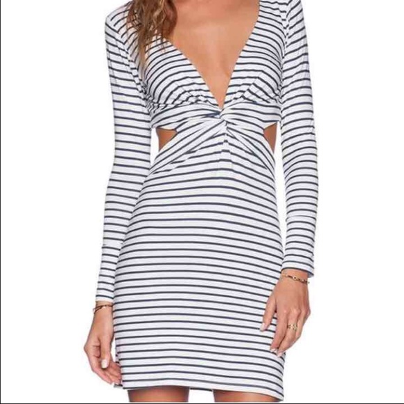 New! Blue Life Striped Open Back Dress