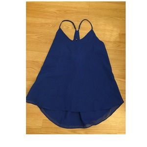 Royal blue flowy chiffon tank top