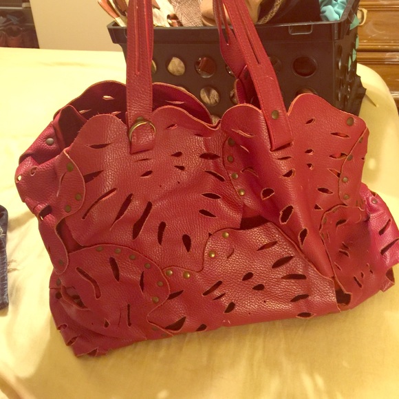 ANTHROPOLOGIE Red Leather bag