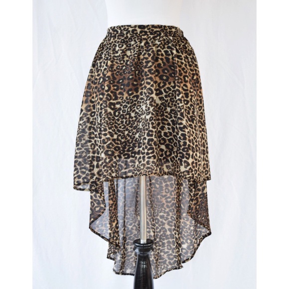 leopard print high low skirt - Picture 1 of 3