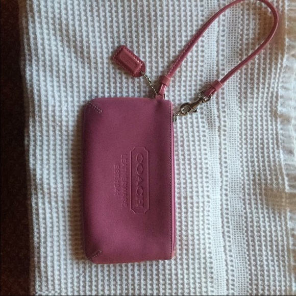 COACH butter-soft bubble gum pink wristlet
